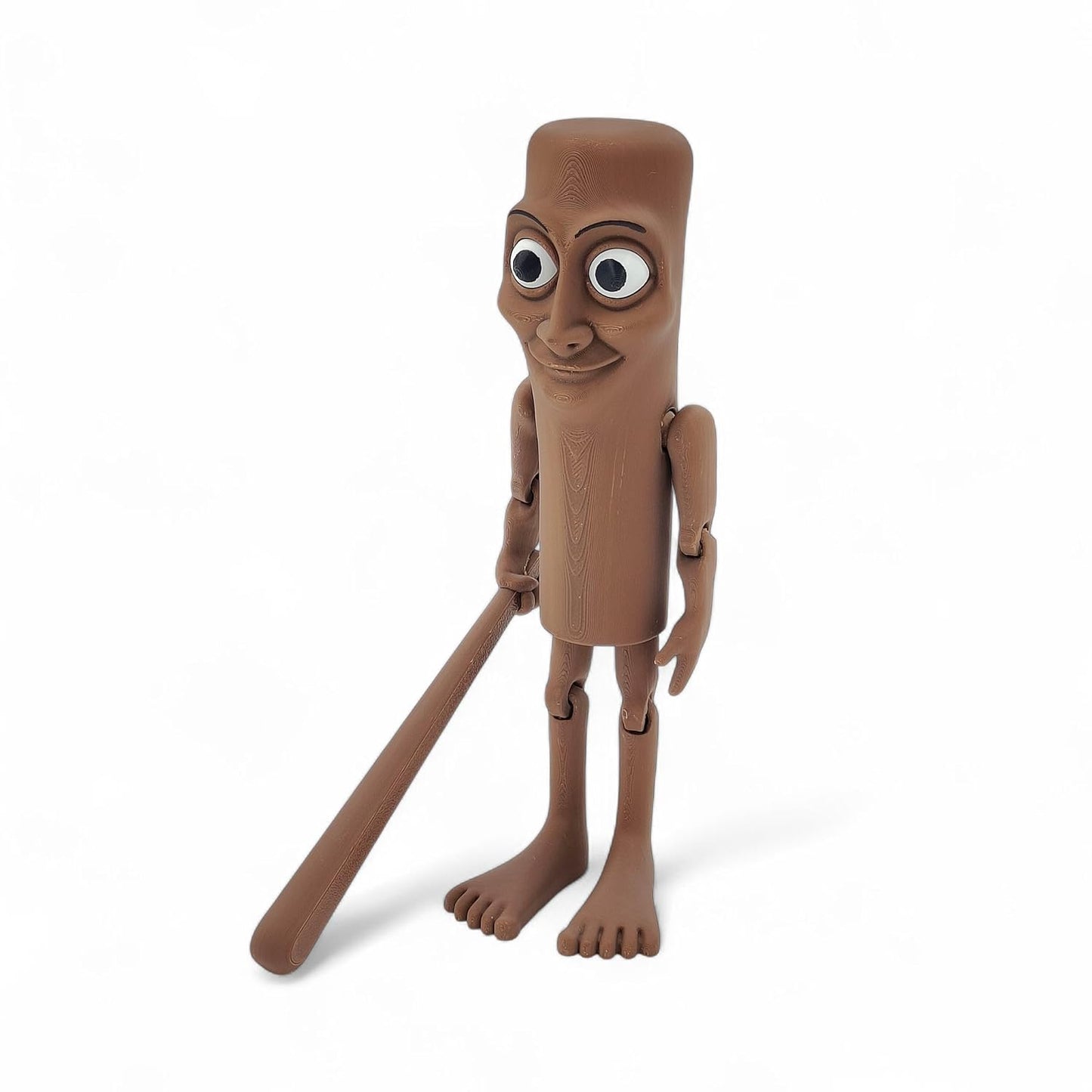 qwik3D Tung Tung Tung Sahur Action Figure | 6-Inch Meme Toy | Italian Brainrot Collectible | 3D Printed Articulated Model with Bat | Funny Viral Figurine Gift | Brown (Pack of 1)