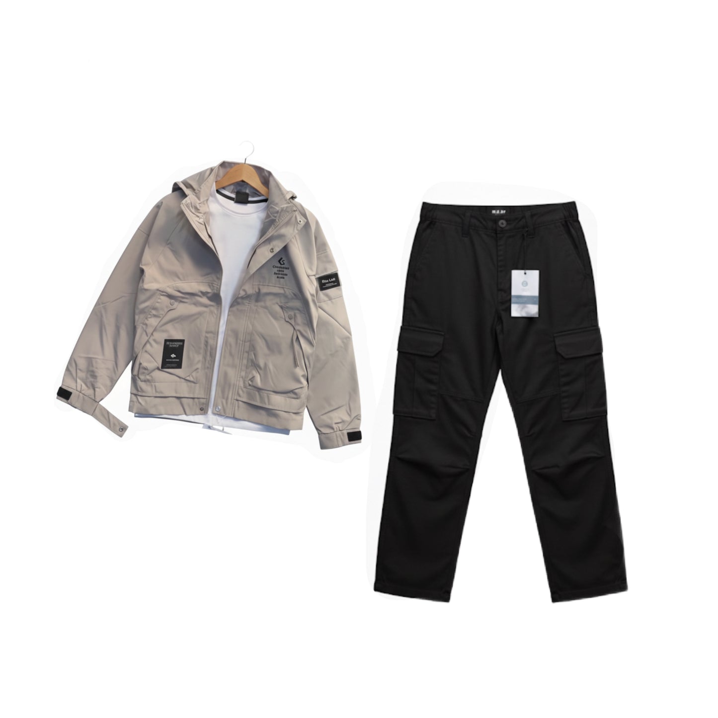 Premium Utility Winter Combo – Jacket, Cargo Pant & White T-Shirt (3-Piece Set)