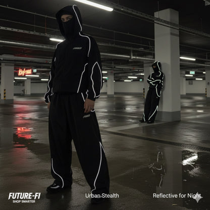 Reflective Urban Stealth Tracksuit Set (Jacket + Pants)