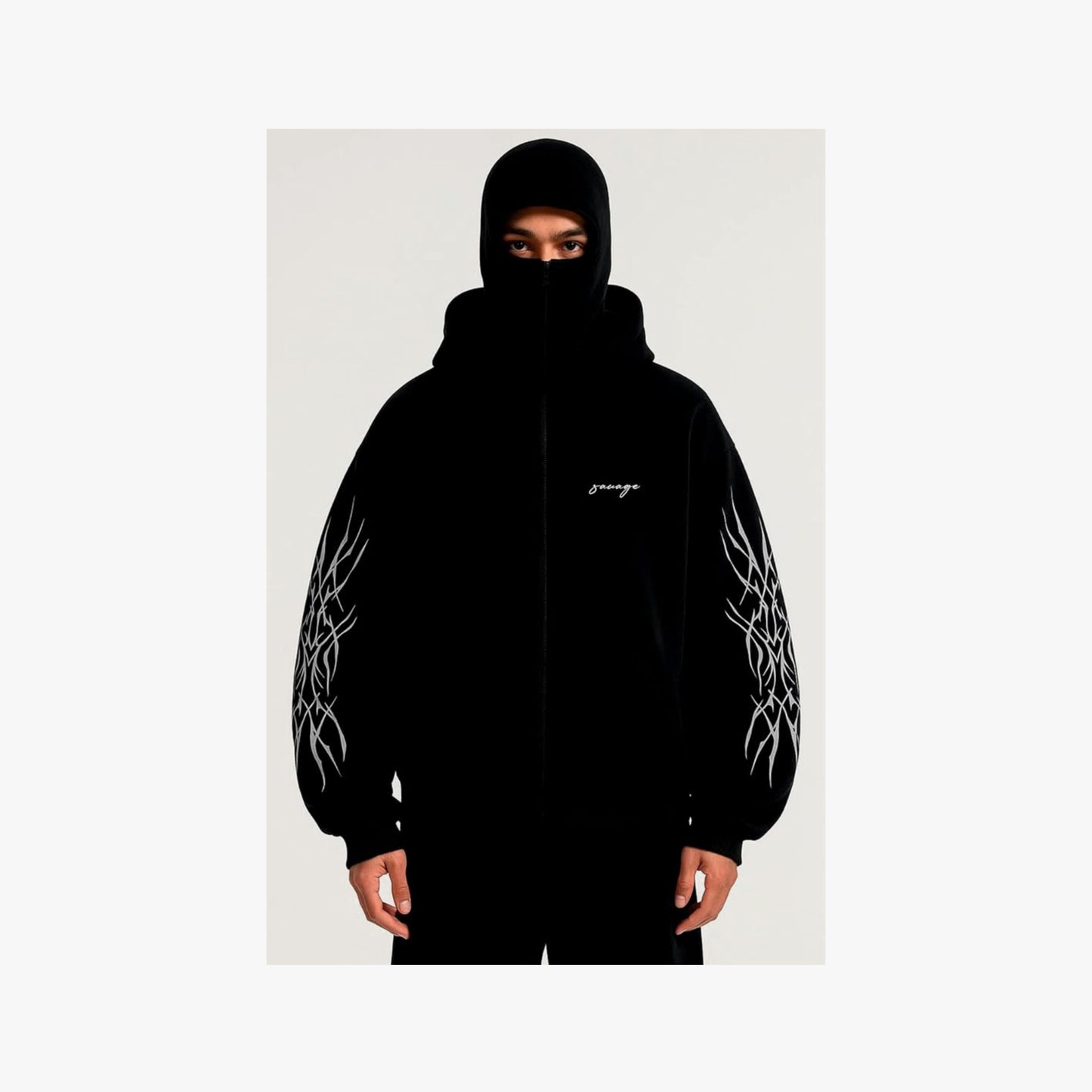 BE SAVAGE Balaclava Ninja Zipper Hoodie (Winterwear)