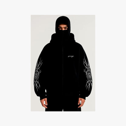 BE SAVAGE Balaclava Ninja Zipper Hoodie (Winterwear)