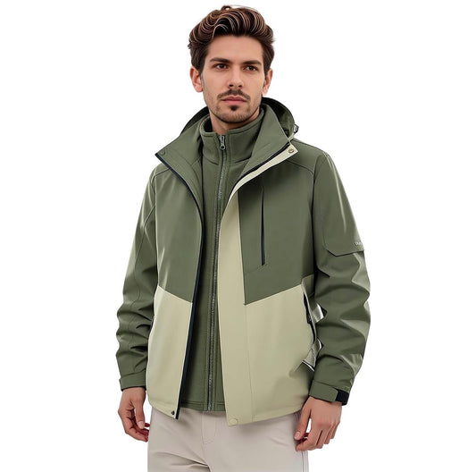 Venzina Men Winter Ski Jacket – Waterproof 3-in-1 Snow/Mountain Coat