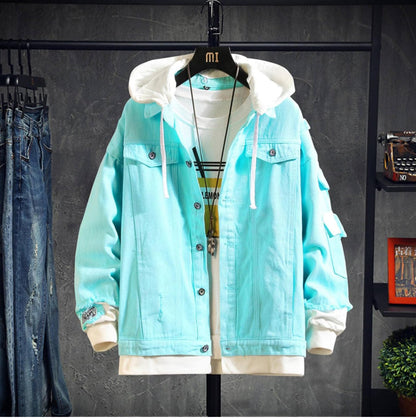 Men’s Stylish Hooded Jacket with Button Closure for Daily Casual Wear