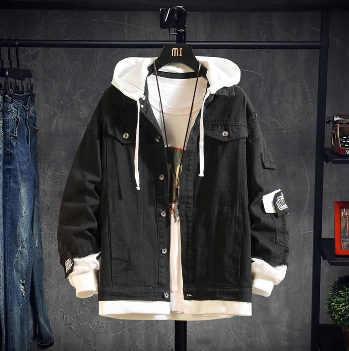 Men’s Stylish Hooded Jacket with Button Closure for Daily Casual Wear