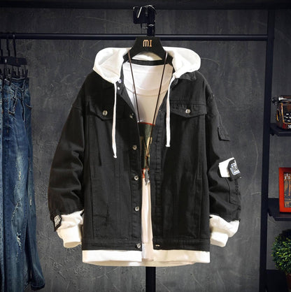 Men’s Stylish Hooded Jacket with Button Closure for Daily Casual Wear