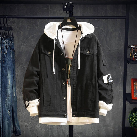 Men’s Stylish Hooded Jacket with Button Closure for Daily Casual Wear