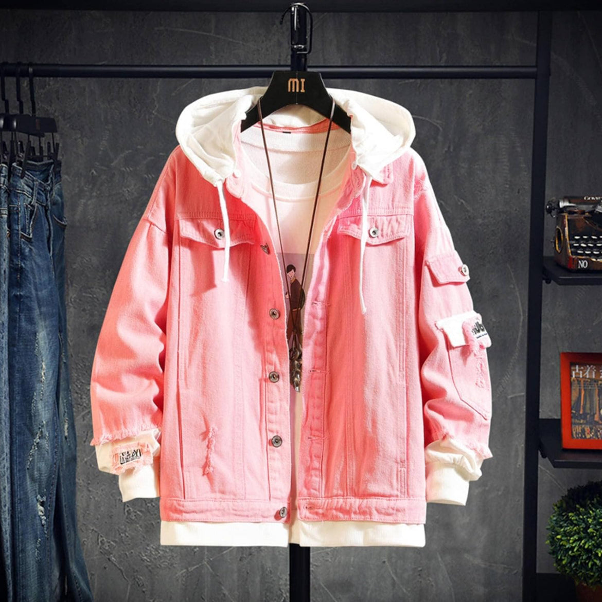 Men’s Stylish Hooded Jacket with Button Closure for Daily Casual Wear