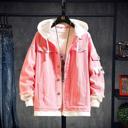 Men’s Stylish Hooded Jacket with Button Closure for Daily Casual Wear